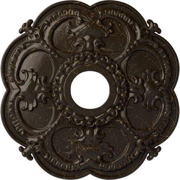 Ekena Millwork Rotherham Medallion (Canopies up to 3 1/2"), 18"OD x 3 1/2"ID x 1 1/2"P, Stone Hearth Crackle CM17ROSHC - main